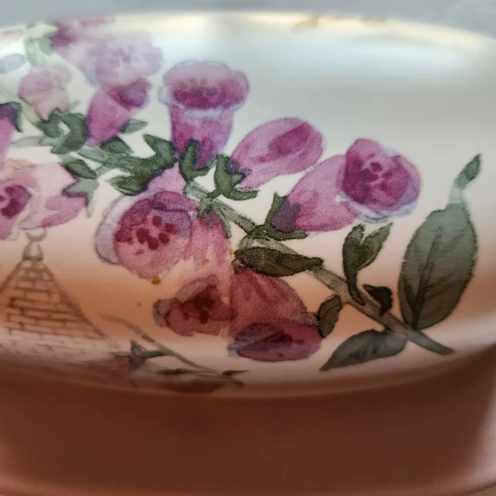 Vintage Pfaltzgraff Stoneware Cape May Lavender Purple Foxglove Butter D…